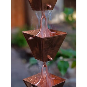 Rain Chain Medium Square Cups - Copper RainChains