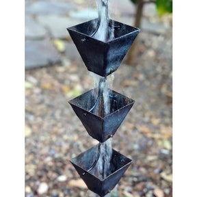 Rain Chain Medium Square Cups - Patina RainChains