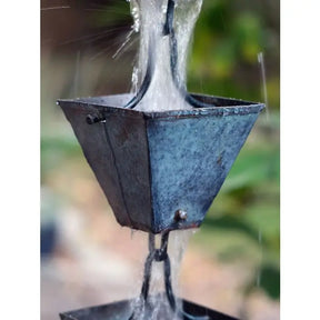 Rain Chain Medium Square Cups - Patina RainChains