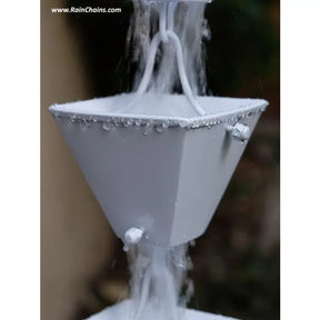 Rain Chain Medium Square Cups - White RainChains