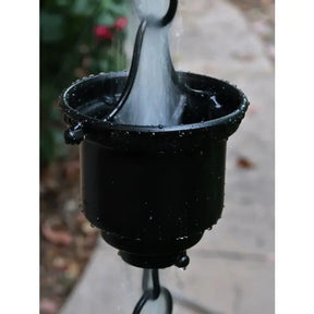 Rain Chain Naoki Cup Powder Coated Black Aluminum RainChains