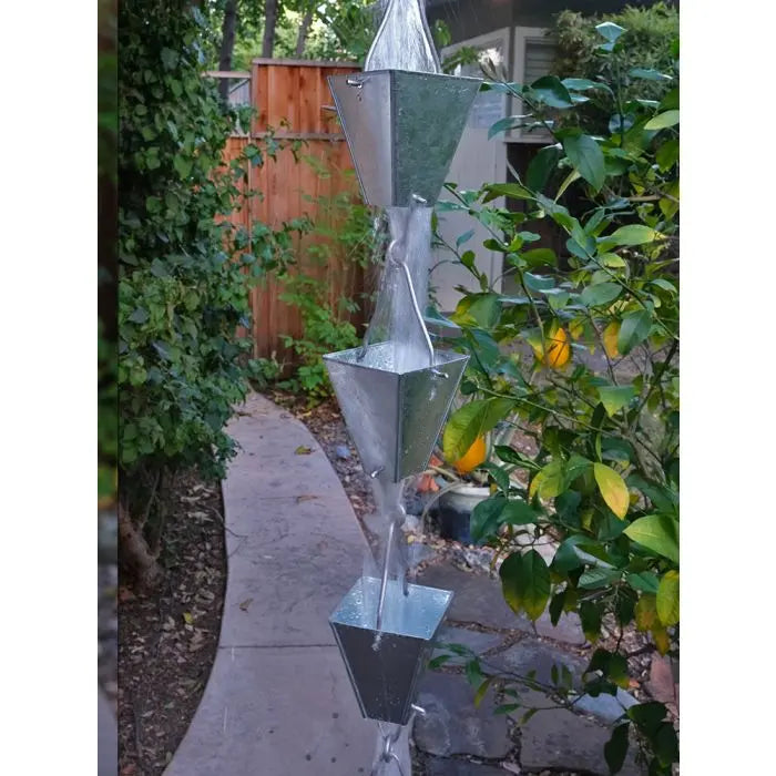Rain Chains Square Tapered Cups-Aluminum RainChains
