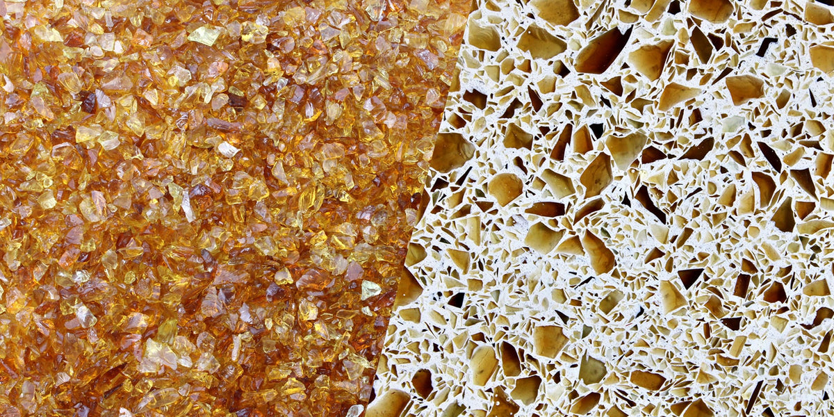 Decorative Crushed Aggregate for Concrete - Honey Amber Glass