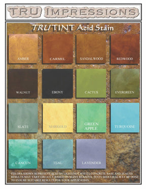 Acid Stain for Concrete - Tru Tint (4oz Sample Bottles) Walttools