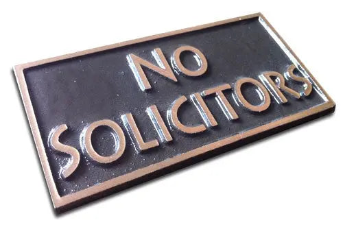 Bronze No Solicitors Plaque, Rectangle Expressions LTD