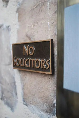 Bronze No Solicitors Plaque, Rectangle Expressions LTD