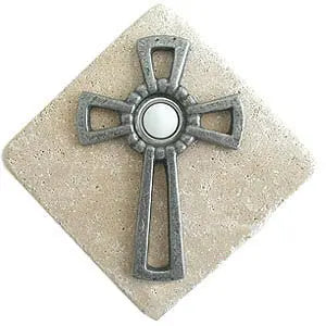 Celtic Cross Stone Doorbell in Pewter, Brass, ORB or Bronze CustomDoorbell Diamond Plus
