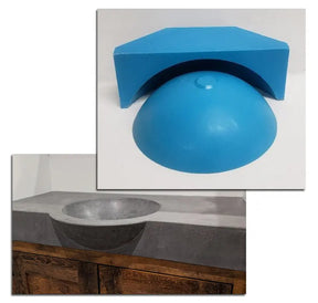 Concrete Countertop Round Cantilever Front Sink Form SDP-4C PNL Liners