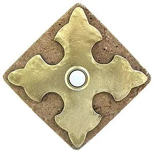 Cross Stone Doorbell in Pewter, Brass, ORB or Bronze CustomDoorbell Diamond Plus