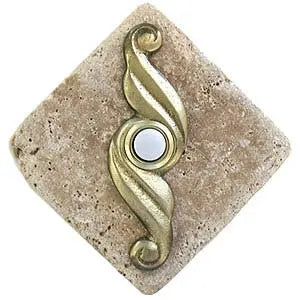 Curl Stone Doorbell in Pewter, Brass, ORB or Bronze CustomDoorbell Diamond Plus