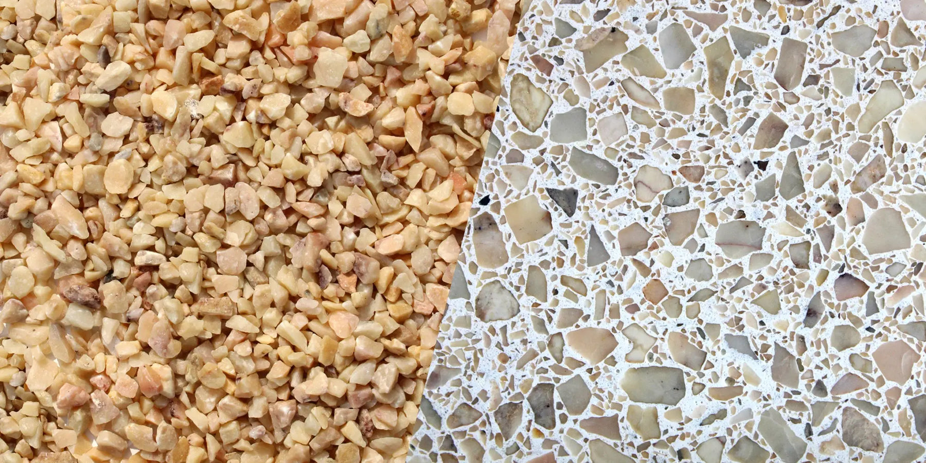 Decorative Crushed Aggregate for Concrete - Peppercorn Tan Marble Walttools