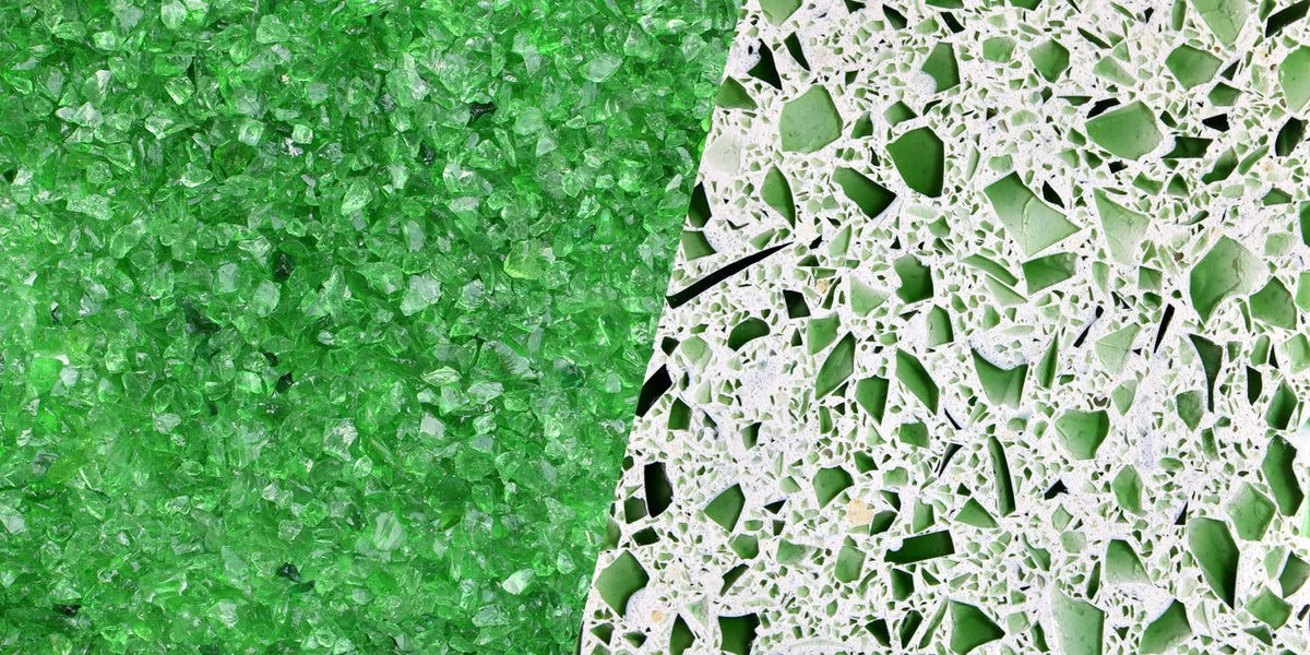 Decorative Crushed Aggregate for Concrete - Shamrock Green Glass Walttools