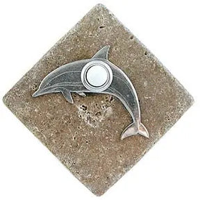 Dolphin Stone Doorbell Pewter Finish CustomDoorbell Diamond