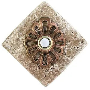 Flower Stone Doorbell in Pewter, Brass, ORB or Bronze CustomDoorbell Diamond Plus