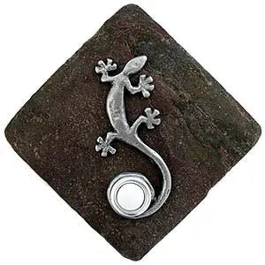 Gecko Accent with Doorbell Button on Stone CustomDoorbell