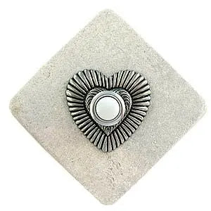 Heart Stone Doorbell Pewter Finish