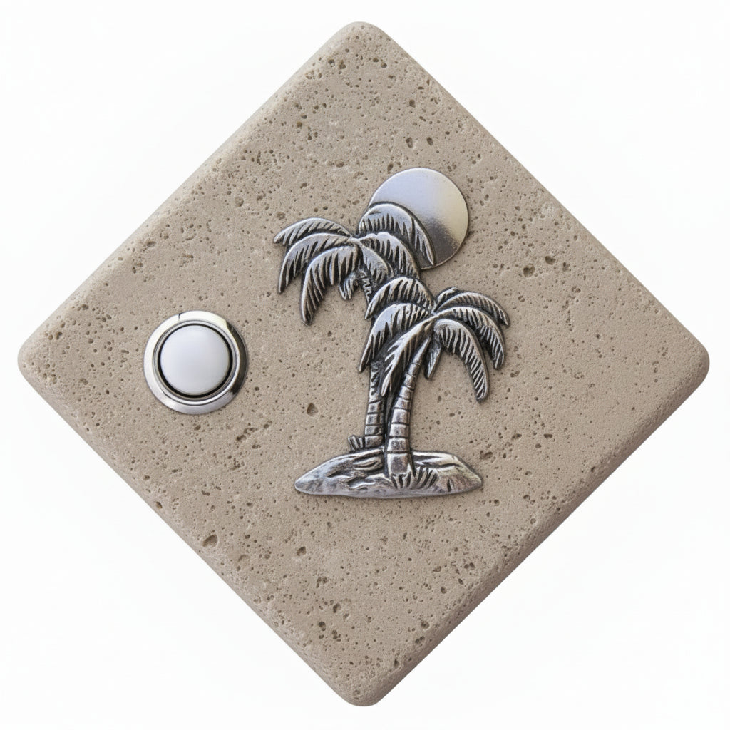 Palm Trees Stone Doorbell CustomDoorbell All