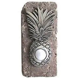 Pineapple Accent with Doorbell Button on Stone CustomDoorbell All