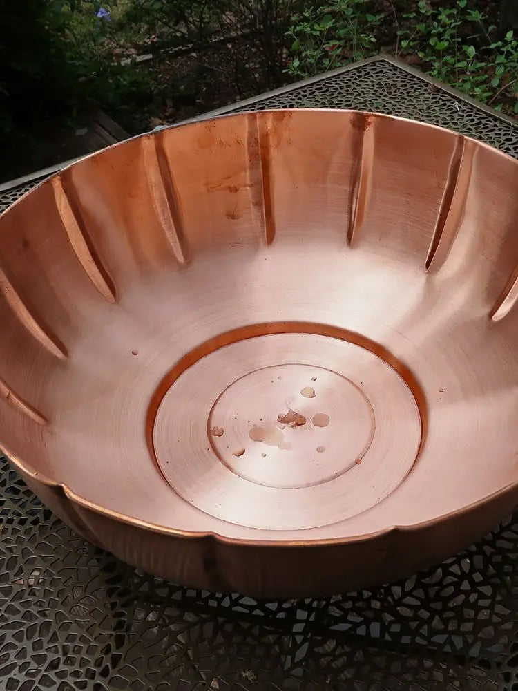 Pure Unfinished Copper Scallop Basin Bowl RainChains