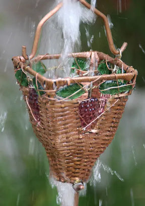 Rain Chain Basket and Glass Copper Cups RainChains