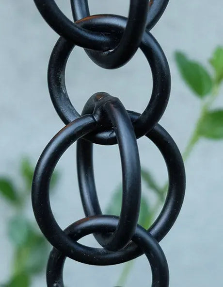 Rain Chain Double Loops - Black Aluminum RainChains
