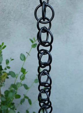 Rain Chain Double Loops - Black Aluminum RainChains