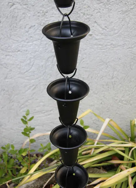 Rain Chain Flared Cup - Aluminum, Black RainChains