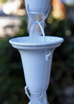 Rain Chain Flared Cup - Aluminum, White RainChains