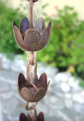Rain Chain Lily Flower Copper Cups RainChains