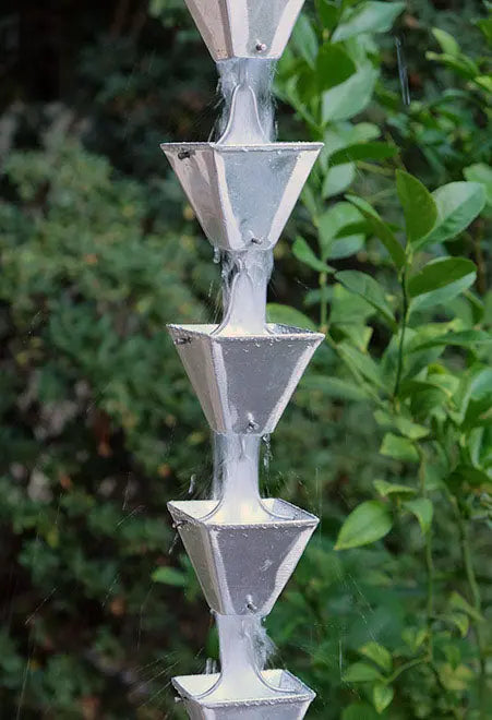 Rain Chain Medium Square Cups - Aluminum RainChains