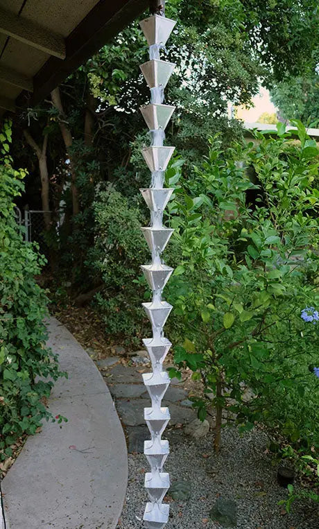 Rain Chain Medium Square Cups - Aluminum RainChains