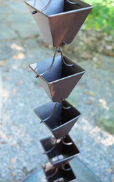 Rain Chain Medium Square Cups - Bronze RainChains