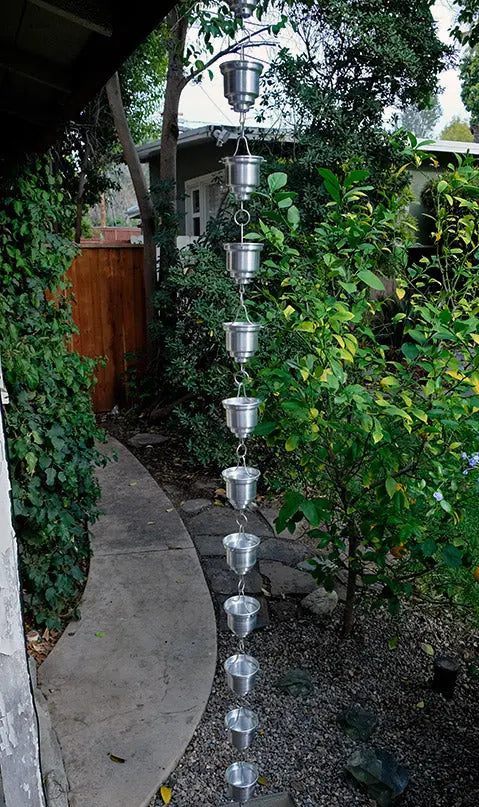 Rain Chain Naoki Cup in Aluminum RainChains