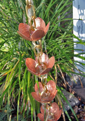 Rain Chain Tara Flower Copper & Brass Cups RainChains