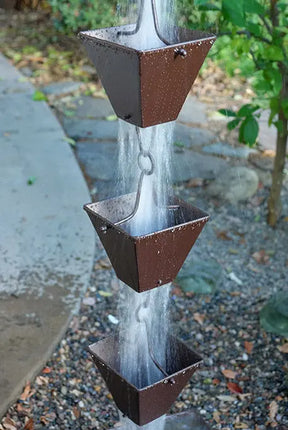 Rain Chain XL Square Cup - Bronze RainChains