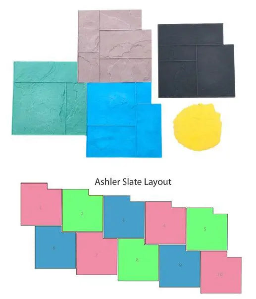 Slate Concrete Stamps - Ashler Notched Slate Walttools-Stamps