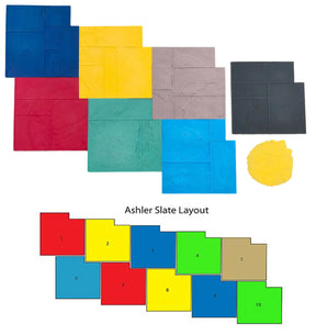 Slate Concrete Stamps - Ashler Notched Slate Walttools-Stamps