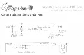 Slot Linear Drain Pan, Stainless Steel - Custom Size Expressions LTD