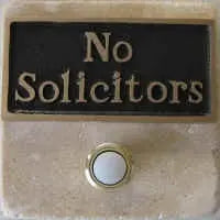 Stone with Pewter No Solicitors Plaque CustomDoorbell