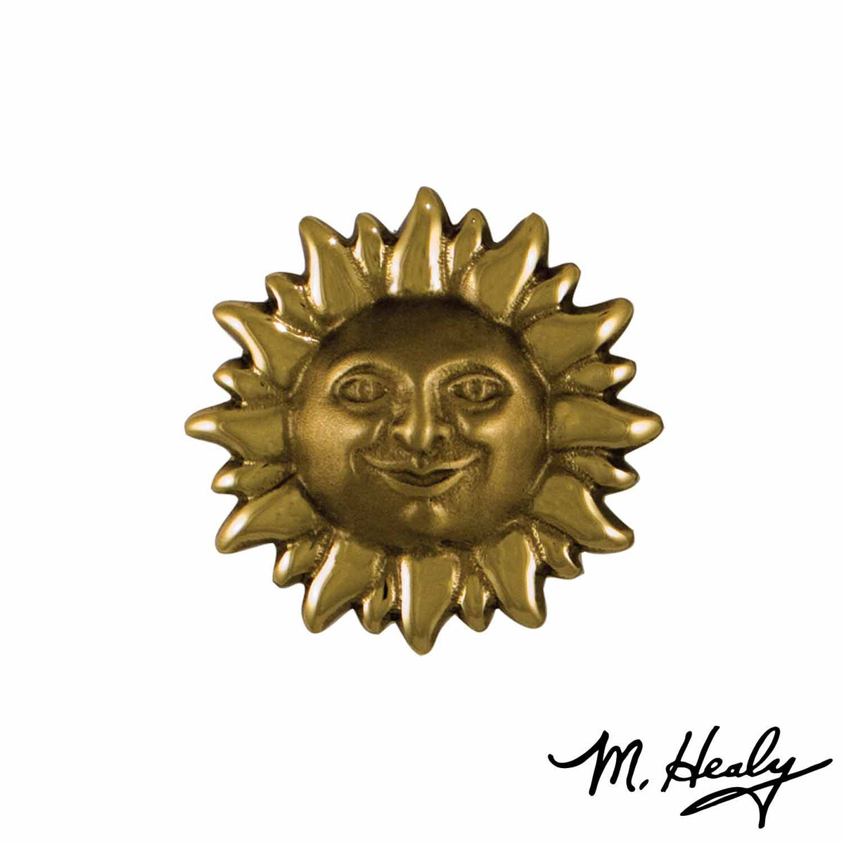 Smiling Sun Face Doorbell Ringer - Polished Brass Michael Healy